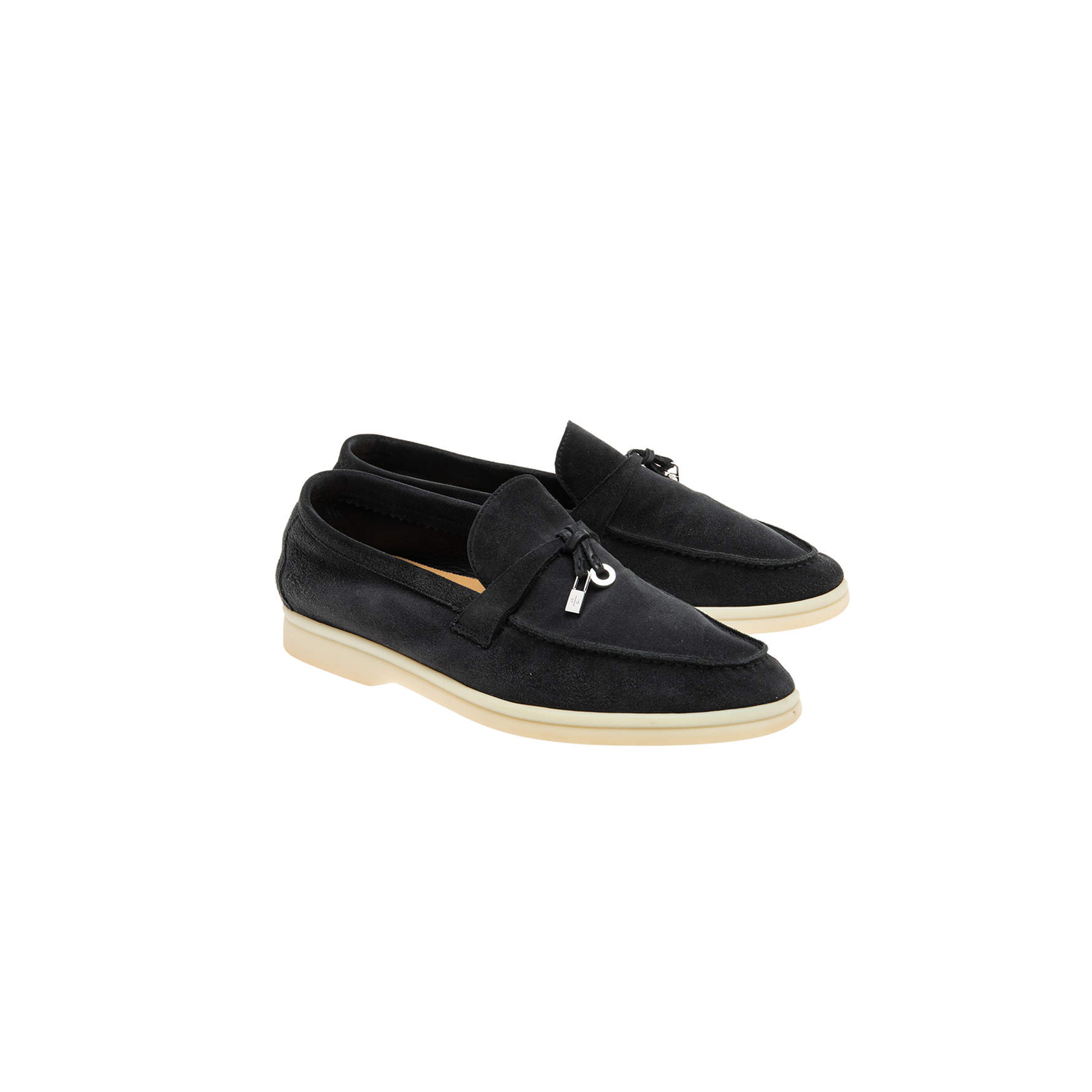 L**o p*ana  black suede summer charms walk slip on loafers fae5444mb97
